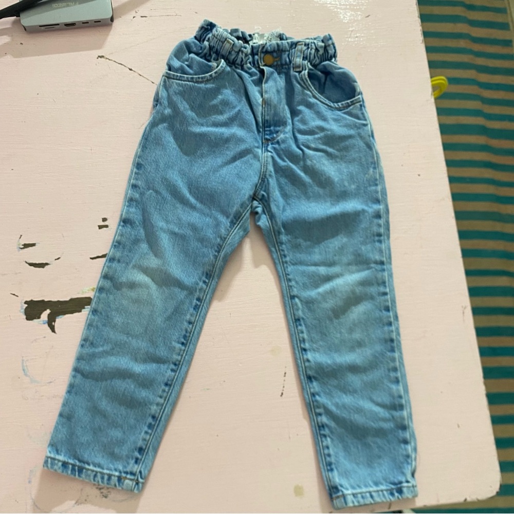 Zara Kids 3-4 Years Trousers Elastic Waistband Skinny Tapered Jeans Denim Pocket